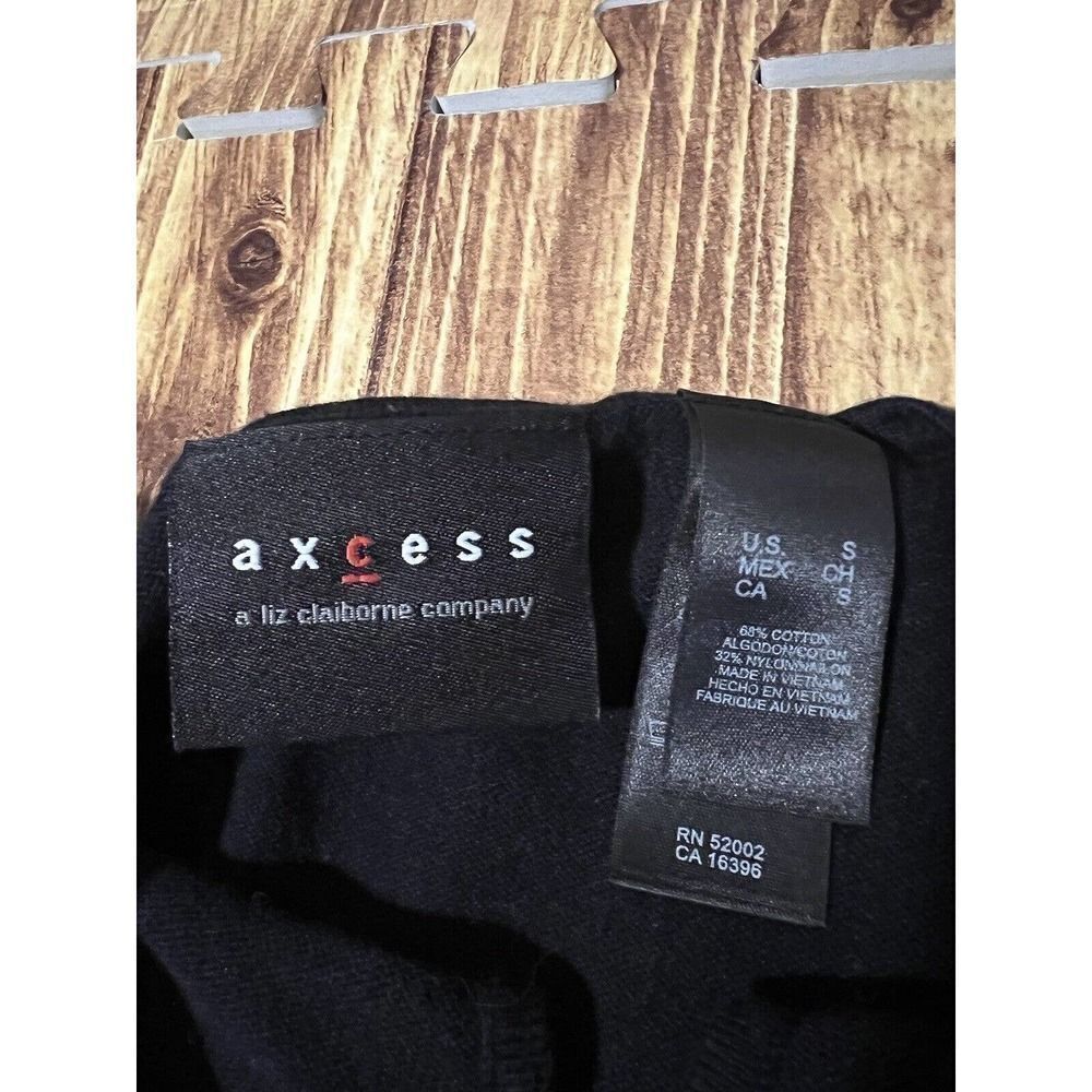 Axcess Women’s Shirt Black Peek A Boo Front Chest - Picture 4 of 7